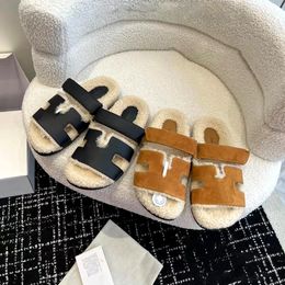 Warm Slippe Women's Gift Lady Furry Teddy Bear Fuzzy Sandals Luxury Office Designer Sandale Winter Slipper Fluffy Fashion Orange Slides Tazz Casual Shoe