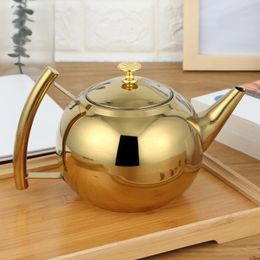 Silver Gold Colors 1.5L2L Teapots Stainless Steel Water Kettle el Tea Pot with Filter el Coffee Pot Restaurant Tea Kettle 240124