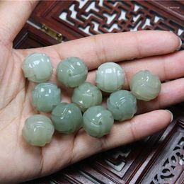 Loose Gemstones Natural Hetian Jade Round Sphere Temperament DIY Real Pendant Earring Accessories Septa Scattered Beads For Women