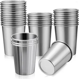 Mugs 10 Pack 260ml Stainless Steel Cups Metal Pint Unbreakable Drinking Glasses Stackable For Home Travel