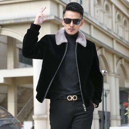 Fur Winter Designer Mens Lapel Faux Mink Coat Casual Thickened Middle Aged Integrated SKY7