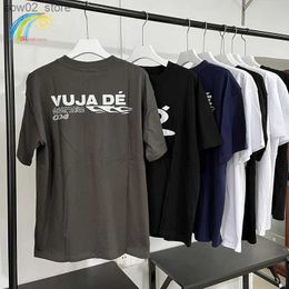 Men's T-Shirts Dark Blue VUJADE T-shirts Men Women 1 1 High Quality Printing Carbon Grey Casual Couple Tee Reverse Design Classic Short Sleeve Q240201