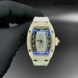 RM Wrist Watch Richards Milles Womenwatch Wristwatch RM07-01 Womens Series RM07-01 Rose Gold Full Diamond White Fritillaria Lip Machine