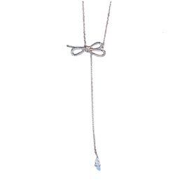 Swarovski Necklace Designer Women Original Quality Necklaces High Quality Women Bow Double Colour Series Tassel Clavicle