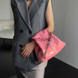 Shoulder Bags Fasion Women andbags Designer Metal Cain Soulder Soft Oil Wax Pu Leater Clu Purses Small Underarm Bag Y2K Sac 2023H2421