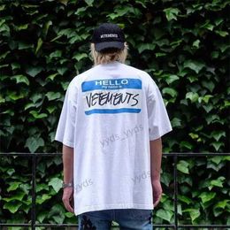 Mens T-Shirts Vetements Baskılı Kısa Kollu Yaz Yeni Büyük Boy Gevşek Hip Hop Ekibi Boyun T-Shirt Moda T230327 1 XKWE