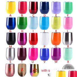 Mugs 27 Styles 12Oz Wine Tumbler Double Wall Beer Coffee Mug Vacuum Insated Stainless Steel Cup Water Bottle Drop Delivery Home Gard Dhihb