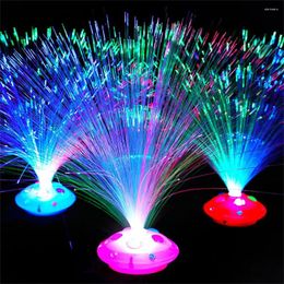 Night Lights Flashing Light Gem Base Fibre Optic Lamp Led Seven Colour Glowing All Sky Star Toy Festival Decorative Lamps Random