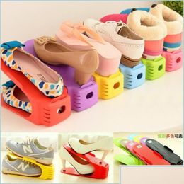 Storage Boxes Bins Storage Boxes Bins Double Layer Adjustable Shoe Organiser Footwear Support Slot Space Saving Cabinet Closet Stand Dh8Gg