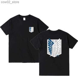 Men's T-Shirts Japanese Anime Cotton Clothes Men T-shirt Funny Attack on Titan Unisex Manga T Shirt Short Sleeve Harajuku Tees Clothes Q240201