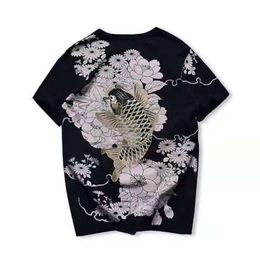 designer t shirt Embroidered men t shirt Embroidered Short Sleeve women t shirt Chinese Style Tattooed Short Sleeve t Embroidered Carp ESBN