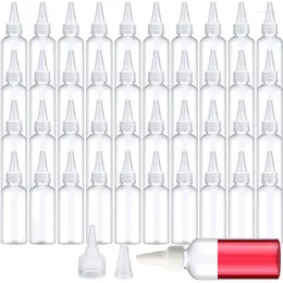 Storage Bottles 50Pcs 10ml/20ml/30ml/50ml/100ml Clear Plastic Dropper Applicator With Twist Top Cap For Hair Oils Lotion Makeup Liquid