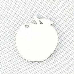 Keychains 2000pcs DIY MDF Double White Blank Apple Key Chain Sublimation Wooden Rings For Heat Press Transfer Jewlery Po Gift
