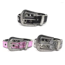 Belts Adult Shinning Waist Belt Luxurious Pin Buckle Adjustable Length Y2K Rhinestone For Nightclub DropShip