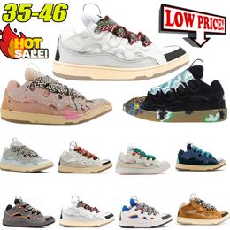 2024 Designer fashion luxury shoes mens women casual shoes Versatile bread Curb Sneakers black white leather high-end shoes