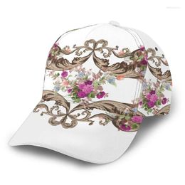 Ball Caps Noisydesigns Unisex Fashion Baseball Cap Luxury Floral Pattern Women Sun For Black White Girls Party Summer Visor Feminino