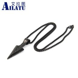 Necklaces Ailatu 5pcs/Lot Men's Fashion Arrow Head Pendant Necklace Men Stainless Steel Jewellery