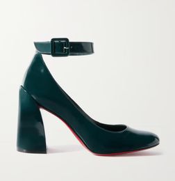 nuove scarpe firmate di lusso sandalo rosso Miss Sab 85mm décolleté in pelle di raso estate slingback scarpe slingback sandali con tacco largo abito da festa di nozze