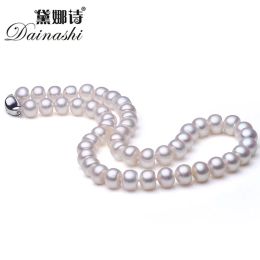 Necklaces Dainashi Top Quality AAAA High Luster 611mm Natural Freshwater Pearl Necklace For Women Wedding Gift, 45cm 925 Silver Clasp