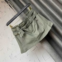 Skirts Sexy Low Waist Miniskirt Womens Summer Dress Anti-Lighting Army Green Overalls Skirt A-Line Denim Skirt YQ240201