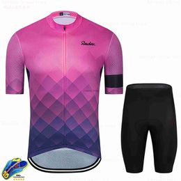 Men's TracksuitsMens Clothes Wear Better Rainbow Team RX Areo Cycling Jersey Short Seve Clothing Summer Road Bike SetsH2421