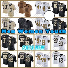 Alvin Kamara Derek Carr Football Jersey Chris Olave Tyrann Mathieu New Orleanses Saintes Jameis Winston Marshon Lattimore Drew Brees Michael Thomas Pete Hill E1