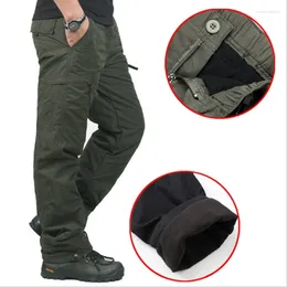 Men's Pants Winter Warm Tactical Thick Fleece Army Male Plus Size Cotton Trousers Military Camouflage Black Cargo