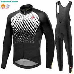 Men's TracksuitsGcn Cycling Jersey Set Winter Thermal Fece Long Seve Clothing YouthBike Clothes SuitH2421