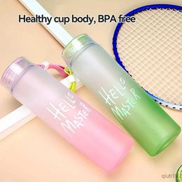 Thermoses 1PC Gradient Sports Water Bottle Plastic 500ml Large Capacity 5-color Frosted Cup Gift Camping Tour Plastic Sport Water Bottle
