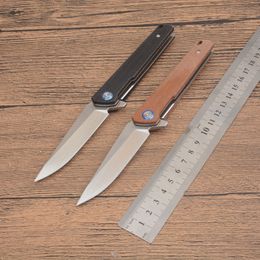 1Pcs G2401 Flipper Folding Knife D2 Satin Blade CNC Micarta Handle Outdoor Camping Hiking Ball Bearing Fast Open EDC Pocket Folder Knives