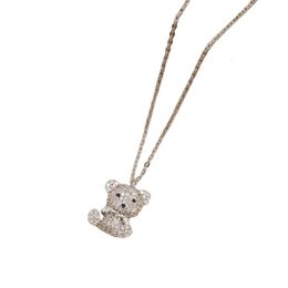 Swarovski Necklace Designer Women Original Quality Necklaces Cute Full Diamond Teddy Bear Necklace With Crystal Collar Chain For Women