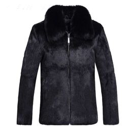 Mens Leather Coat Designer Winter Mink Imitation Fur Haining 56H0