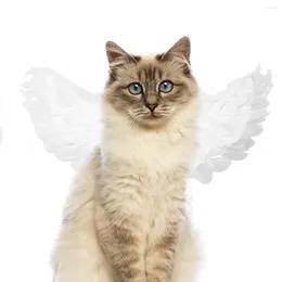 Dog Apparel Pet Decorations Cute Feather Angel Wing Costume For Puppy Kitten Halloween Party Cat Dress Up Wings Clothes Pets Supplies