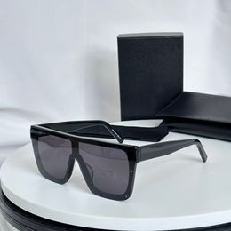 Flat Top Rectangle Sunglasses Black Grey Lenses Women Mens Shades Sonnenbrille Shades Sunnies Gafas de sol UV400 Eyewear with Box