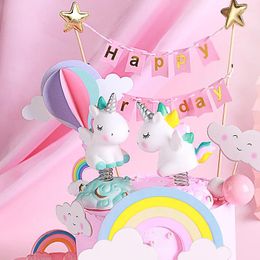 Party Supplies Unicorn Cake Topper Brithday Decor 1st Boy Girl Birthday Unicornion