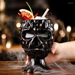 Wine Glasses Fashion Deep Black Skull Octopus With Lid TIKI Mug Pineapple Molecular Gastronomy Cocktail Glass Ceramic Desserts Sorbet Cup