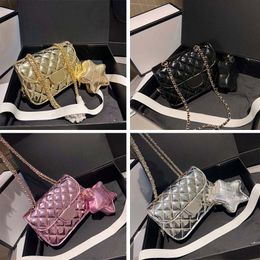 2024shoulder Bag Designer Woman Messenger Man Wallet Luxury Patent Leather Metal Glitter Star Solid Colour Chain Shoulder High Quality Handbag Purse