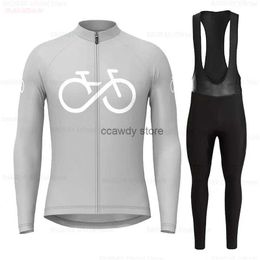 Men's Tracksuits 2023 Bike Team Cycling Jersey Set Spring Autumn Long Seve Ropa Ciclismo Men Bicyc Clothing SuitRoad MaillotH2421