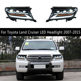 Front Lamp DRL Daytime Running Light Streamer Turn Signal Indicator For Toyota Land Cruiser LC200 LED Car Headlight Assembly 07-15