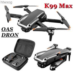 Drones K99 Max Drone 2.4GHZ WiFi 4K HD Dual Camera Aerial Photography Dron Three-way Obstacle Avoidance Folding Quadcopter Toys YQ240201