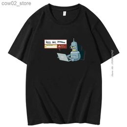 Men's T-Shirts Funny Robot Detector Graphic T Shirts Unisex Casual Tees Hombre Oversized Cotton Short Sleeve T-Shirts Summer Mens Clothing Q240201