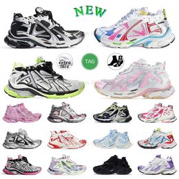 2024 Track Runners Sneakers 7.0 Designer Casual Shoes Platform Brand White Black pink blue Deconstruction Transmit Women Men Tracks Trainers Runner 7 Tess s.Gomma