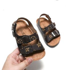 Kids Toddler Shoes Child Sizes Pu Leather Sandals Boys Girls Youth Summer Flat Sandal Anti Skid Beach Bath Outdoor Running Slides New style