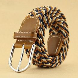 Belts Fashion Versatile Rubber Ribbon Knitted Leather Belt For Man Woman Elastic Denim Needle Buckle Accessories