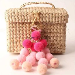 Shoulder Bags Summer Travel andbags retro Basket Bag leisureTote air ball lace oeBmian Beac for Women andmade pompom StrawH2421