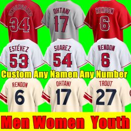 2024 Custom S-4XL Mike Trout Jerseys Anthony Rendon Baseball Angels Giolito Carlos Estevez Ohtani Jose Suarez Noah Syndergaard Andrew Velazquez Men Women Y 710