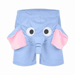 Men's Sleepwear Fleece Novelty Funny Men Pyjama Pants Elephant Thicken Winter Prank Gifts Loose Drawstring Nightie Bottoms