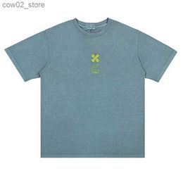 Men's T-Shirts High Quality Washed Do Old Cotton Cav Empt Letter Embroidery T Shirts Men Woman Crewneck Vintage CAVEMPT C.E Short Sleeve Q240201