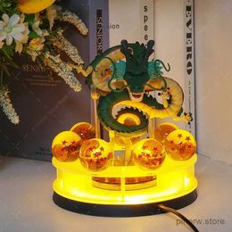 Action Toy Figures Hot Sale Anime Figure Shenron LED Super Saiyan Goku Action Figures Shenlong Night Lights 7 Star Crystal Balls Model Dolls Toys