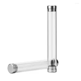 10Pcs Acrylic Pen Case Cylinder Plastic Clear Crystal Packaging Box Signature Advertising Gift Cases